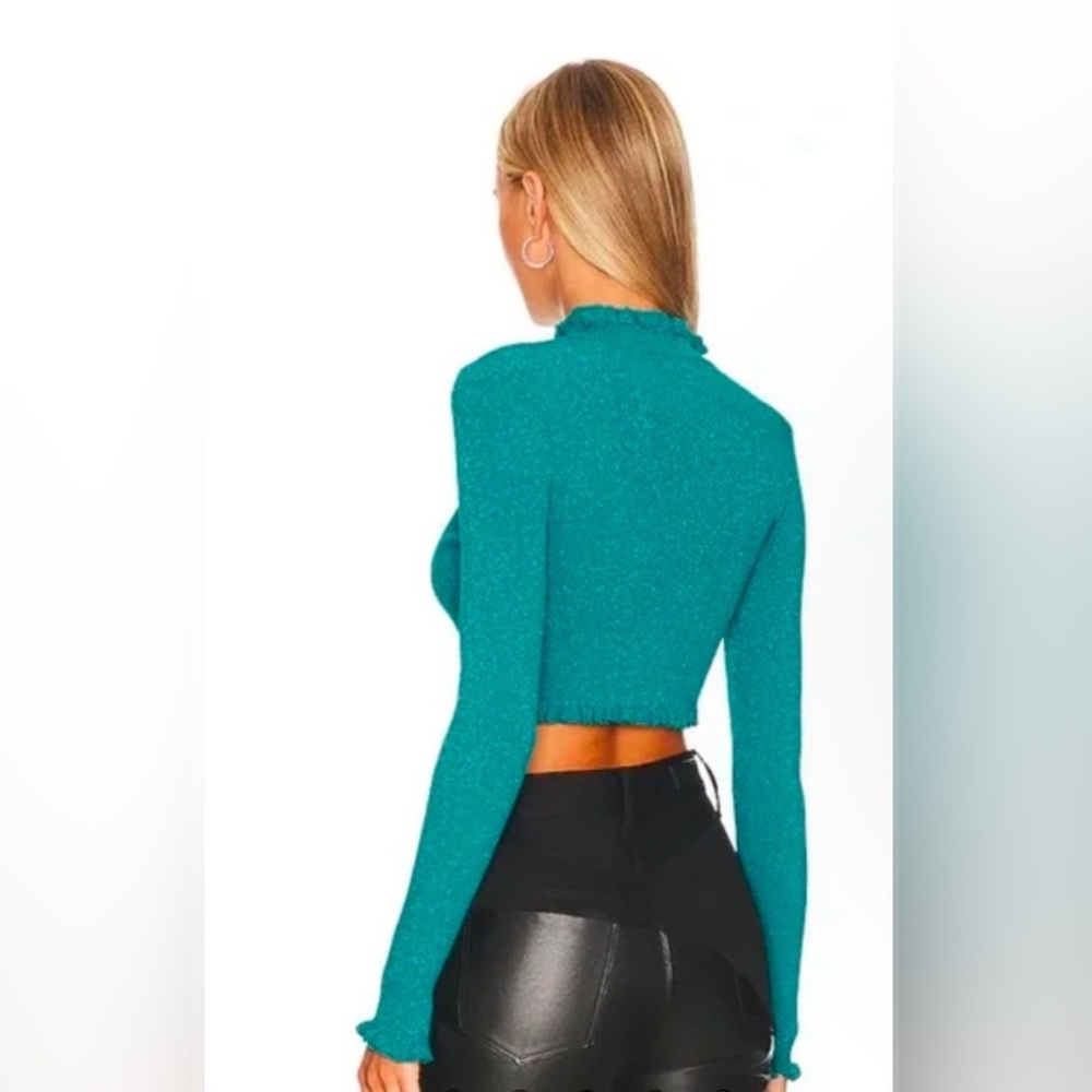 NWT FOR LOVE & LEMONS Lorelei Sweater – Size Medium Teal Turquoise - Picture 3 of 8